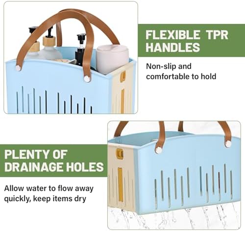 Portable Shower Caddy Collapsible Plastic Shower Basket Tote - Image 3