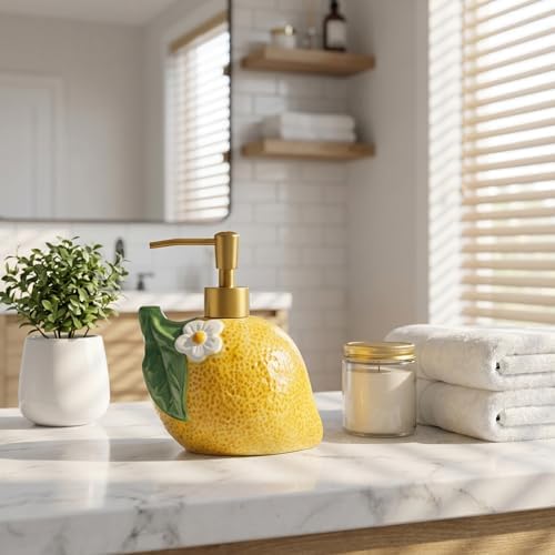 RQYIXI 17 OZ Lemon Ceramic Soap Dispenser - Image 2