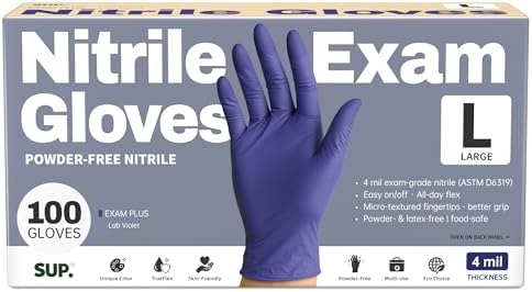 SUP Powder-Free Nitrile Exam Gloves, 100/1000 Ct Food Safe Latex-Free Medical by SUP