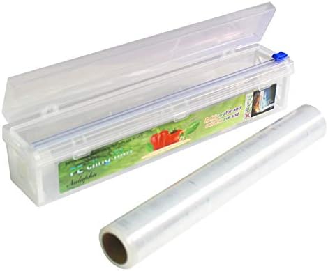 Plastic Wrap Dispenser, Slide Cutter 12‑Inch Cling Wrap Set by Nuluphu
