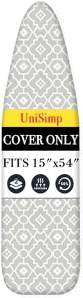UniSimp Ironing Board Cover and Pad 15"x54" Extra Thick Natural Cotton by UniSimp