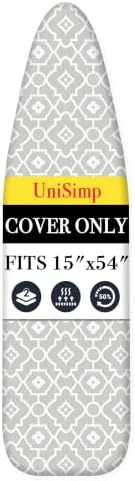 UniSimp Ironing Board Cover and Pad 15"x54" Extra Thick Natural Cotton by UniSimp