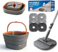 Collapsible Mop and Bucket Set, Spin Mop by BOWEITI