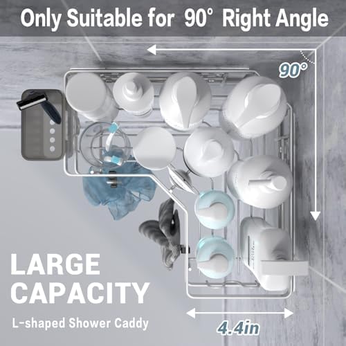 AKTECKE Shower Caddy Corner Organizer Shelf: 2Pack Adhesive Shower Essentials - Image 3