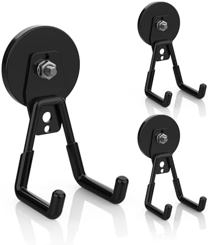 Heavy Duty Magnetic Garage Hook, 3 Pack Extra Large Magnet Hooks, Heavy Duty by RIAUOR