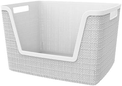 Curver Set of 4 Large 18L Easy Access Jute Decorative Plastic Organization and by Unknown