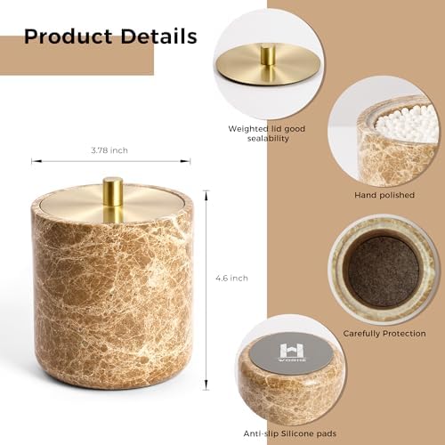 Marble Qtip Holder with Brass Lid - Image 3