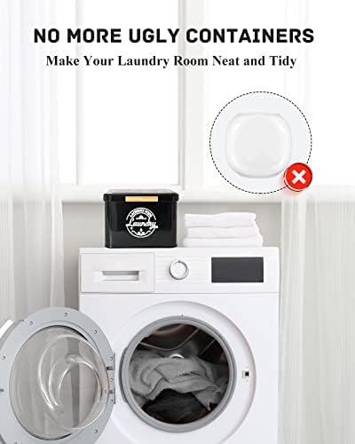 Laundry Pods Holder with Hinged Lid, Farmhouse Space-Saving Metal Container - Image 2