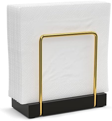 Napkin Holder for Table, Bamboo Iron Wood Holders by Wican