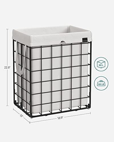 SONGMICS Laundry Hamper, 23.8 Gal. Laundry Basket, Collapsible Clothes Hamper - Image 5