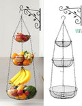 FANGSUN Hanging Fruit Basket for Kitchen, 3-Tier Hanging Fruit Basket by FANGSUN