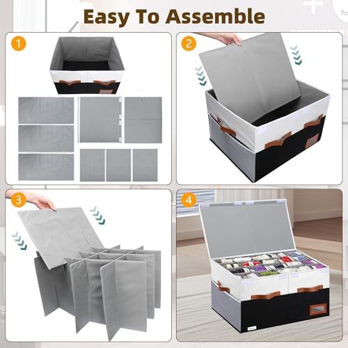 Supowin Large Shoe Organizer for Closet, Foldable Shoe Storage Bin - Image 7
