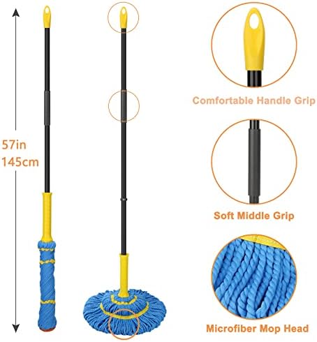 Self-Wringing Twist Mops for Floor Cleaning, Microfiber Floor mop - Image 6
