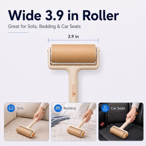 Lint Roller, Handle + 6 Refills 3.9in, Kraft Paper Pet Hair Remover - Image 5