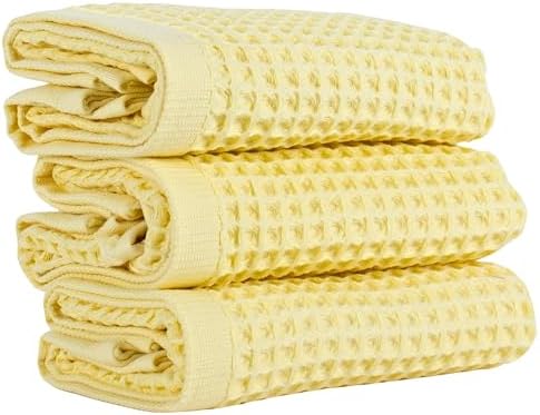 PÜSKÜL Natural 100% Turkish Cotton Waffle Hand and Kitchen Towels Set of 3 by P%C3%BCsk%C3%BClTextile