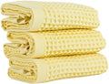 PÜSKÜL Natural 100% Turkish Cotton Waffle Hand and Kitchen Towels Set of 3 by P%C3%BCsk%C3%BClTextile