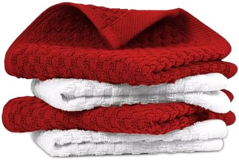 Infinitee Xclusives Premium Dish Cloth 100% Cotton 12 x 12 Inches |Pack of 4| by InfiniteeXclusives