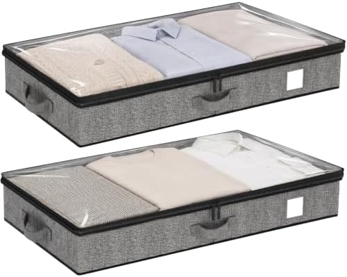 Fixwal Underbed Storage Containers 2 Pack Reinforced Under bed Organizer by Fixwal