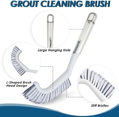 3 Pack Heavy Duty Scrub Brush for Cleaning & Grout Brush - Image 4