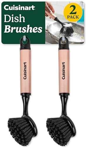 Cuisinart Dish Brush with Handle, 2 Pack, Firm Bristles by BestBrands