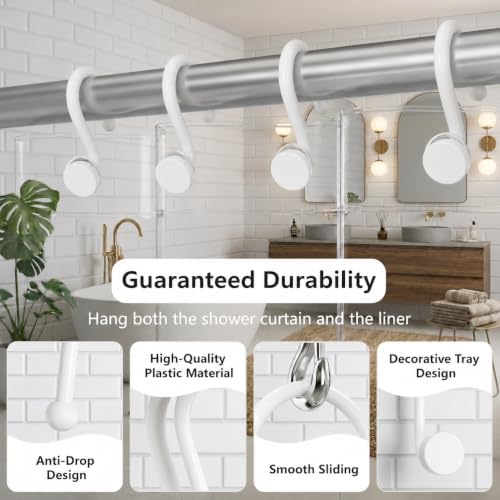 Bathway Plastic Shower Curtain Hooks, Decorative Hooks - Image 2