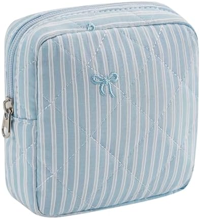 RSRSLEII Mini Quilted Striped Makeup Pouch by RSRSLEII