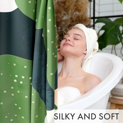 AmazerBath Boho Shower Curtain, 72x72 Washable Cloth Sage Cactus Shower Curtains - Image 3