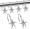 Decorative Shower Curtain Hooks, Rustproof Metal Starfish Shower Curtain Rings by JTDTH