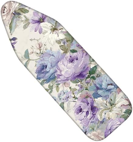 Nuxovilar Blue Purple Floral Ironing Board Cover 15x54 Cotton by Nuxovilar
