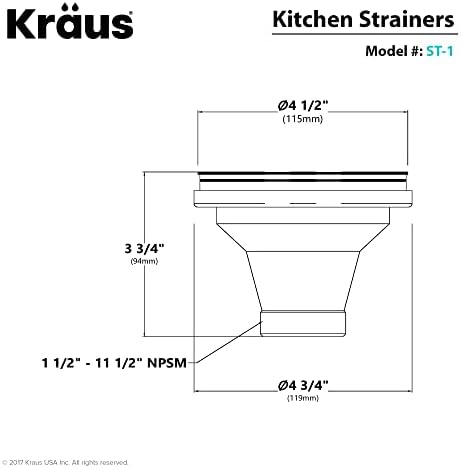 Kraus Kitchen Sink Stainless Steel Drain Assembly - Image 4