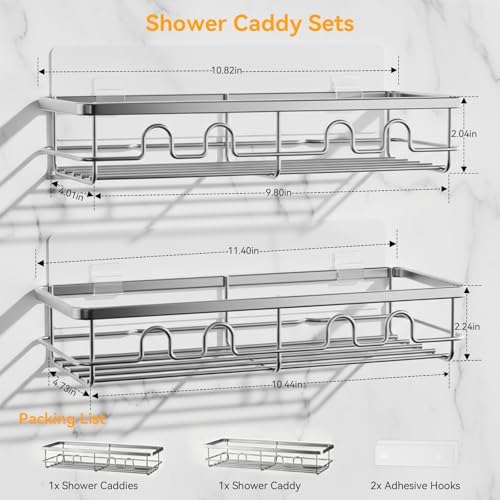 Adhesive Shower Caddy, Large Capacity Shower Racks - Image 2