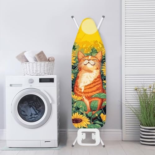 Ironing Board Cover, Cat Sunflower 15x54 Inch Standard Ironing Board Cover - Image 3