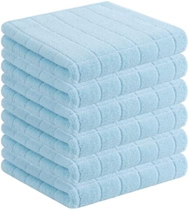 Homaxy 100% Cotton Terry Kitchen Towels, 6 Pack, Sky Blue by Homaxy