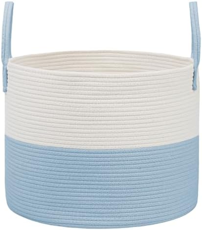 JMvicyroam 115L Extra Large Machine Washable Cotton Rope Blanket Basket by JMvicyroam