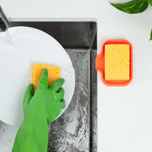 Zulay Kitchen Small Silicone Sponge Holder – Space-Saving Sink Organizer Tray - Image 6