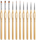 Golden Maple Miniature Paint Brushes 10pcs Detail Paint Brushes Flat Angle by goldenmaple