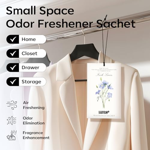MYARO 12 Pack Fresh Linen Scented Sachets, Closet Deodorizer Car Freshener - Image 2