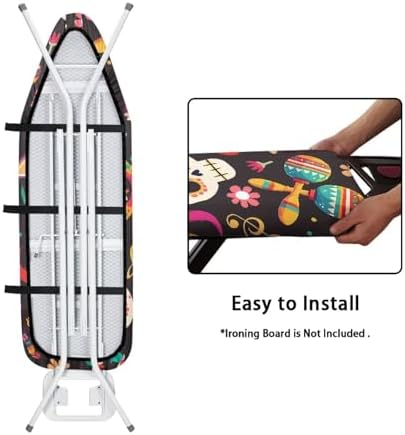 Mexican Skull Cactus Ironing Board Cover-15x 54 Elastic Edges Non-Slip Day of - Image 5