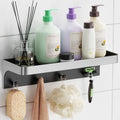 Shower Caddy Adhesive with 5 Hooks & Drainage by LEWONO