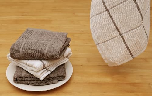 AMOUR INFINI Kitchen Towels Pack of 4, Terry Cotton Dish Towels, Ultra Absorbent - Image 5