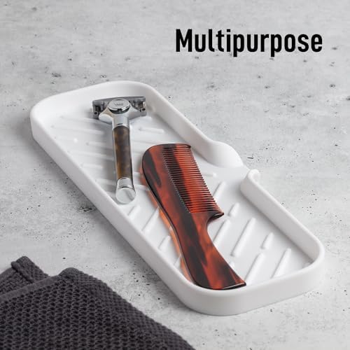 Zulay Kitchen Large Silicone Sponge Holder – Flexible Sink Organizer Tray - Image 5