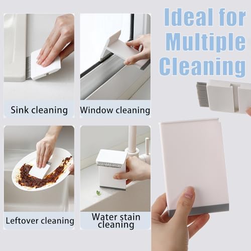 Ouliget Kitchen Sink Squeegee and Countertop Brush, 3 in 1 Mini Squeegee Sponge - Image 4