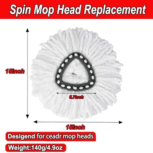10PCS Spin Mop Replacement, 100% Microfiber, Machine Washable, 360° Rotation - Image 2