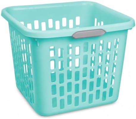 Teal Laundry Basket 1.5 Bushel Square by Unknown