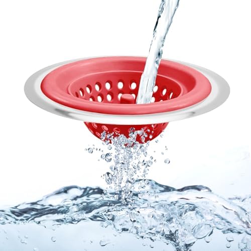 Silicone Strainer for Kitchen Sink, 2 Pack, Stainless Steel Reinforced - Image 7