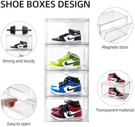 Clear Shoe Organizer, Stackable Shoe Display Case, Shoe Box Storage Bins - Image 3