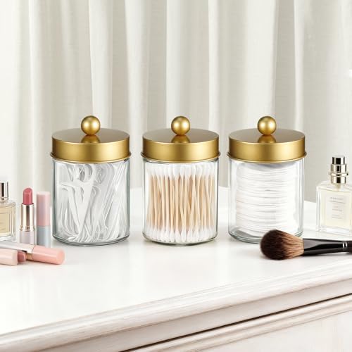 3PC Farmhouse Decor Qtip Holder Apothecary Jars - Image 7