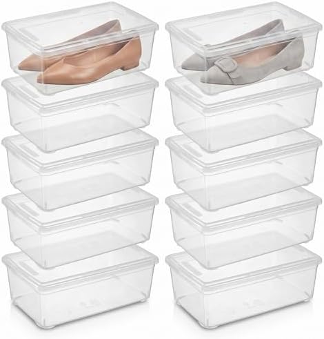 novelinks 10 Pack 6 Quart Clear Plastic Storage Bins by novelinks