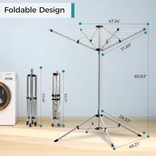 JS HANGER Portable Umbrella Clothesline, 65 Ft of Hanging Space, Pre-Strung - Image 4