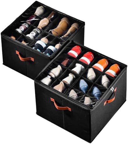 INSTY 2 Pack Shoe Organizer for Closet, Fits up to 32 Pairs, Adjustable by INSTY